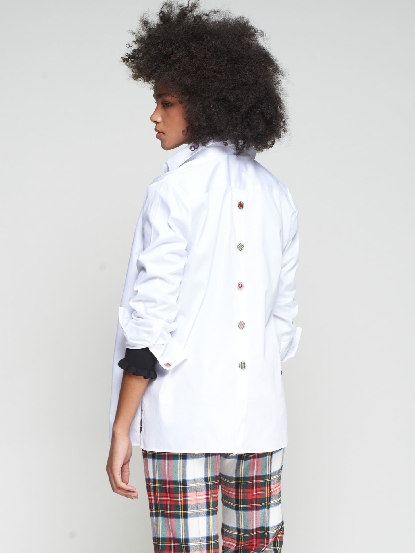 White Shirt Back Buttons