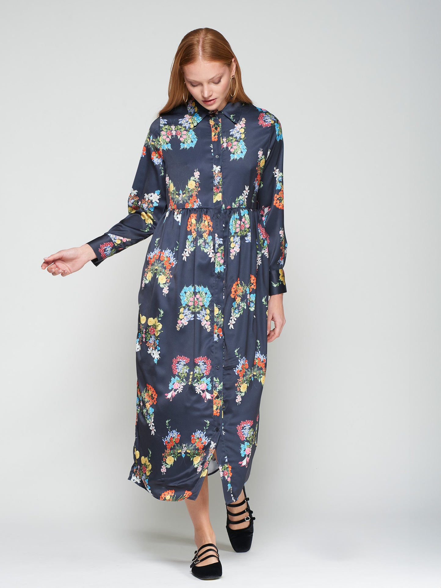 Navy Floral Dress