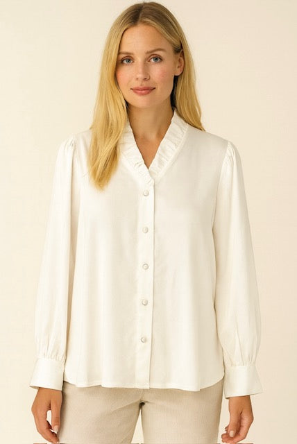 White Shirt Ruffle