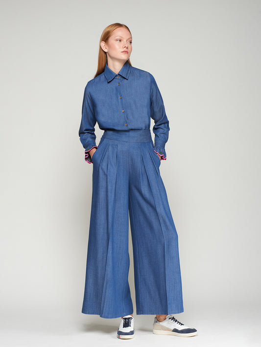 Blue Wide Leg Bottom