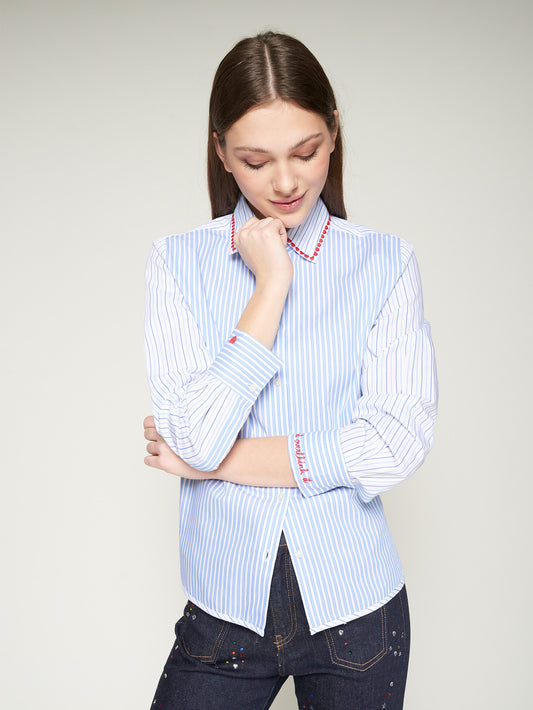 Striped Shirt Heart Trim
