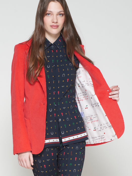Corduroy Salmon Blazer