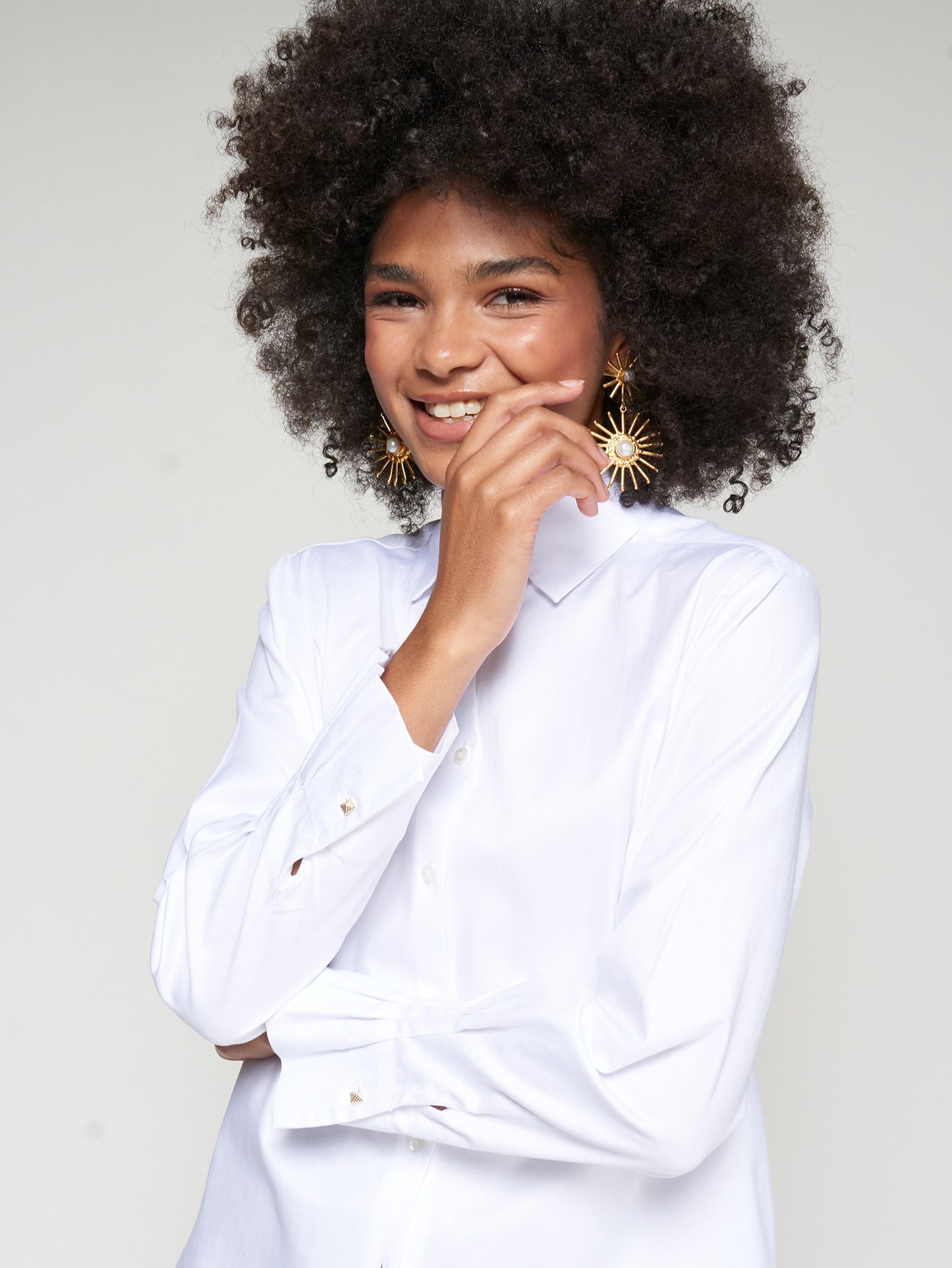 White Shirt Pleated Cuff