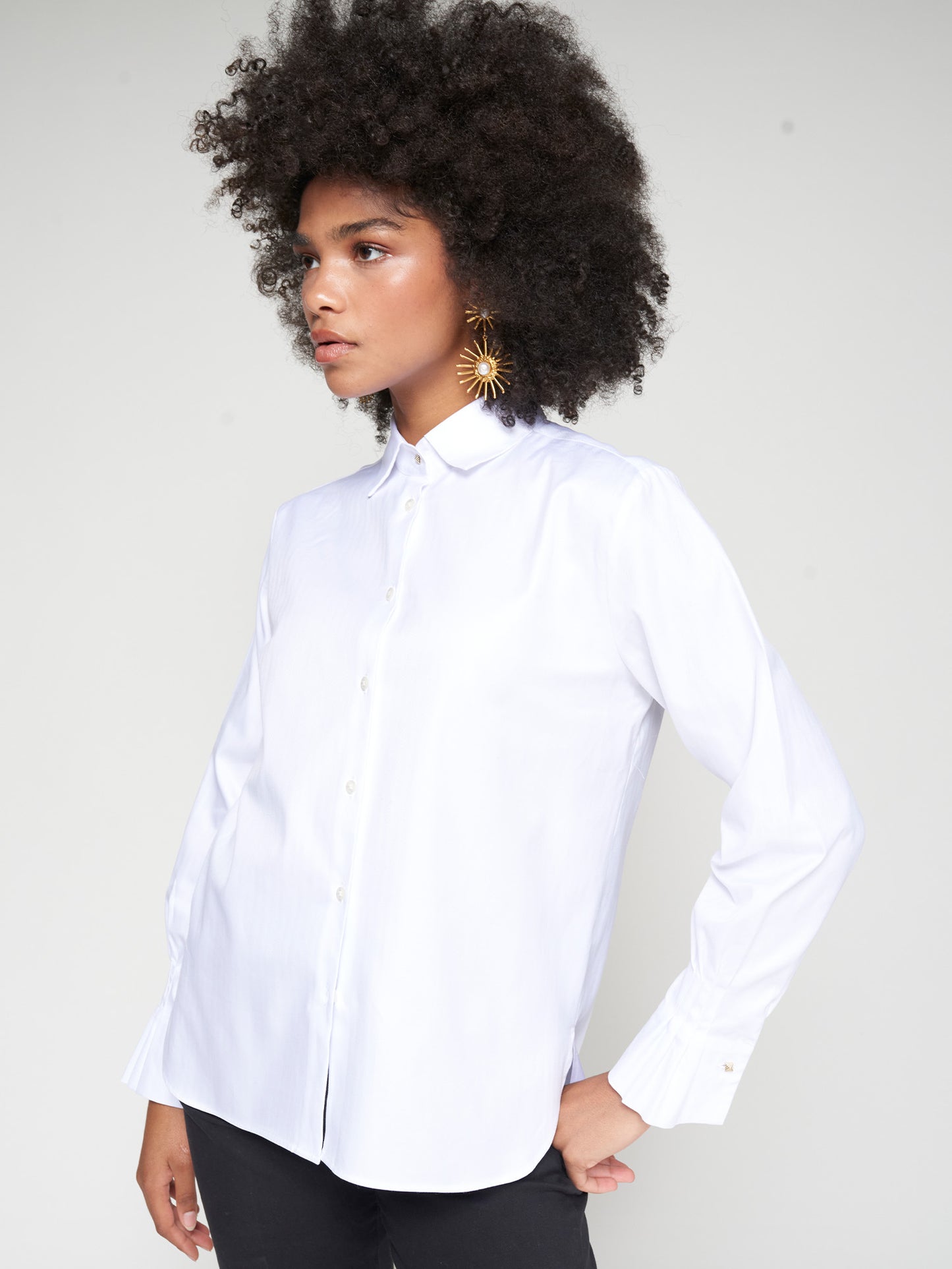 White Shirt Pleated Cuff