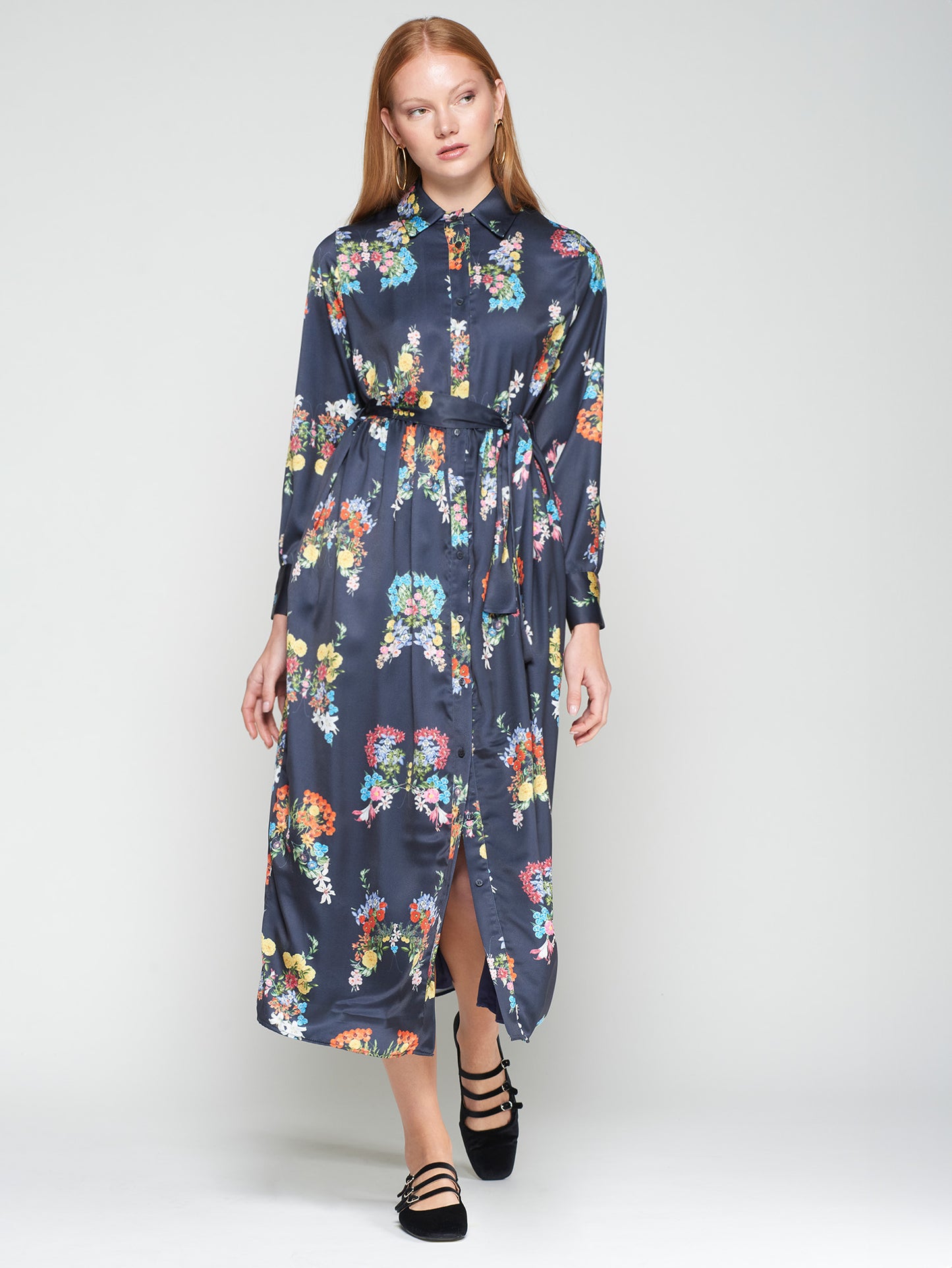 Navy Floral Dress