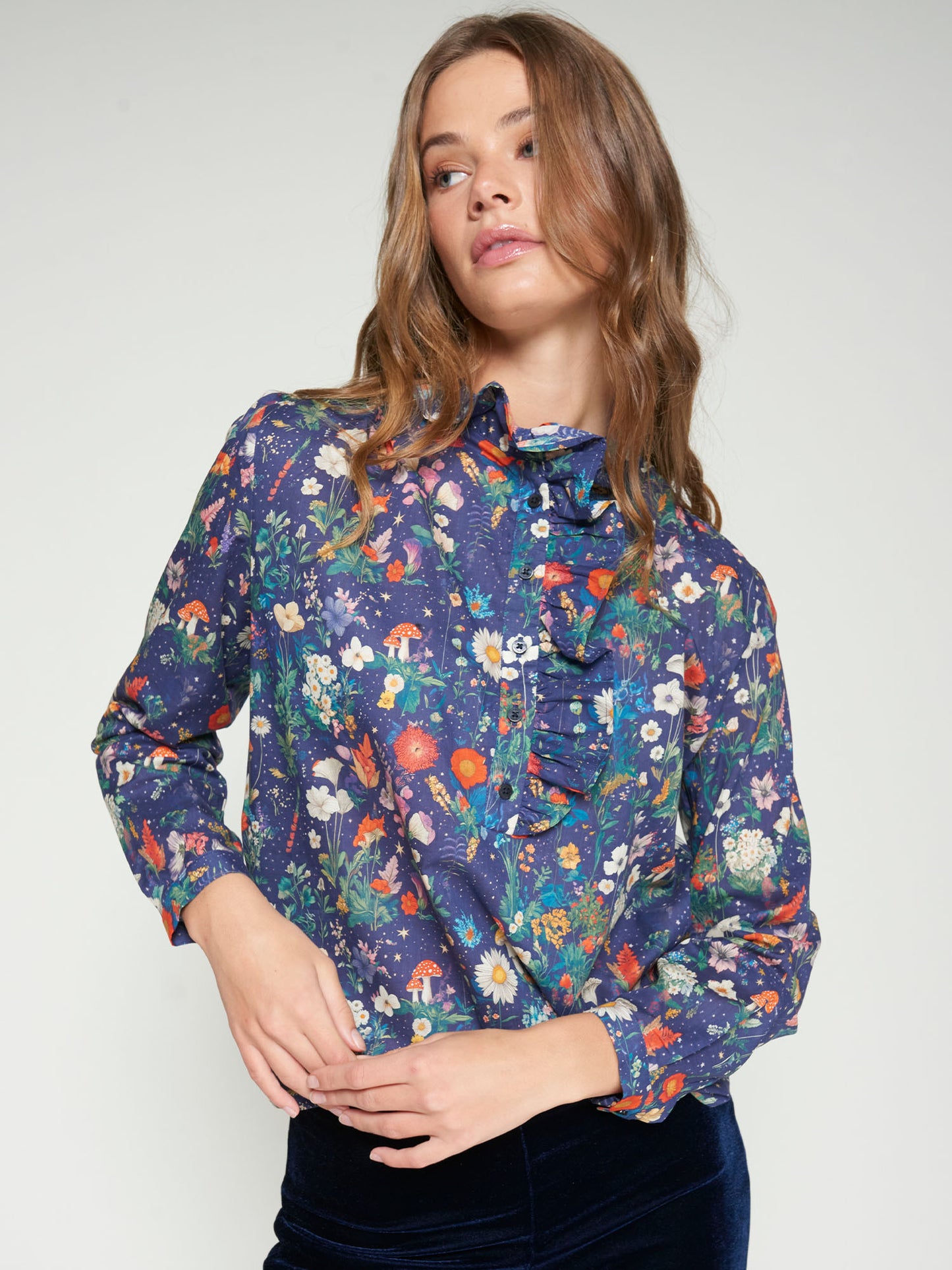 Floral Blue Shirt