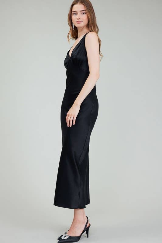 100% Silk Sweetheart Midi Dress