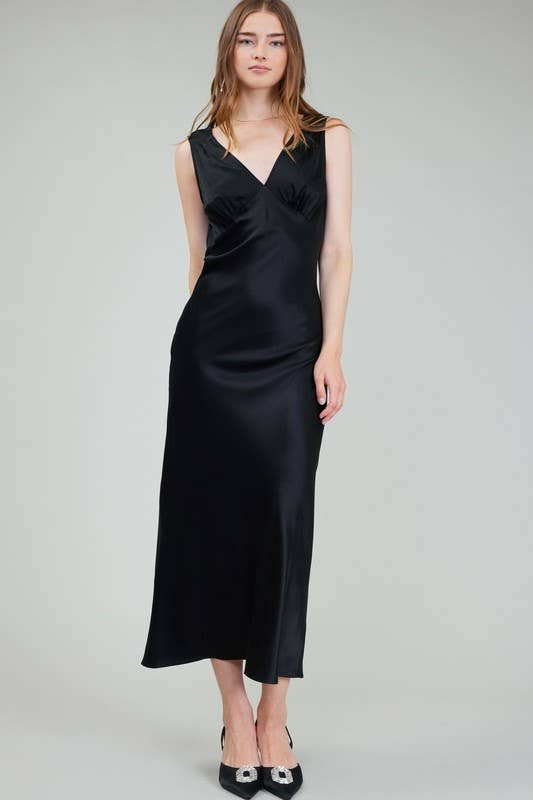 100% Silk Sweetheart Midi Dress