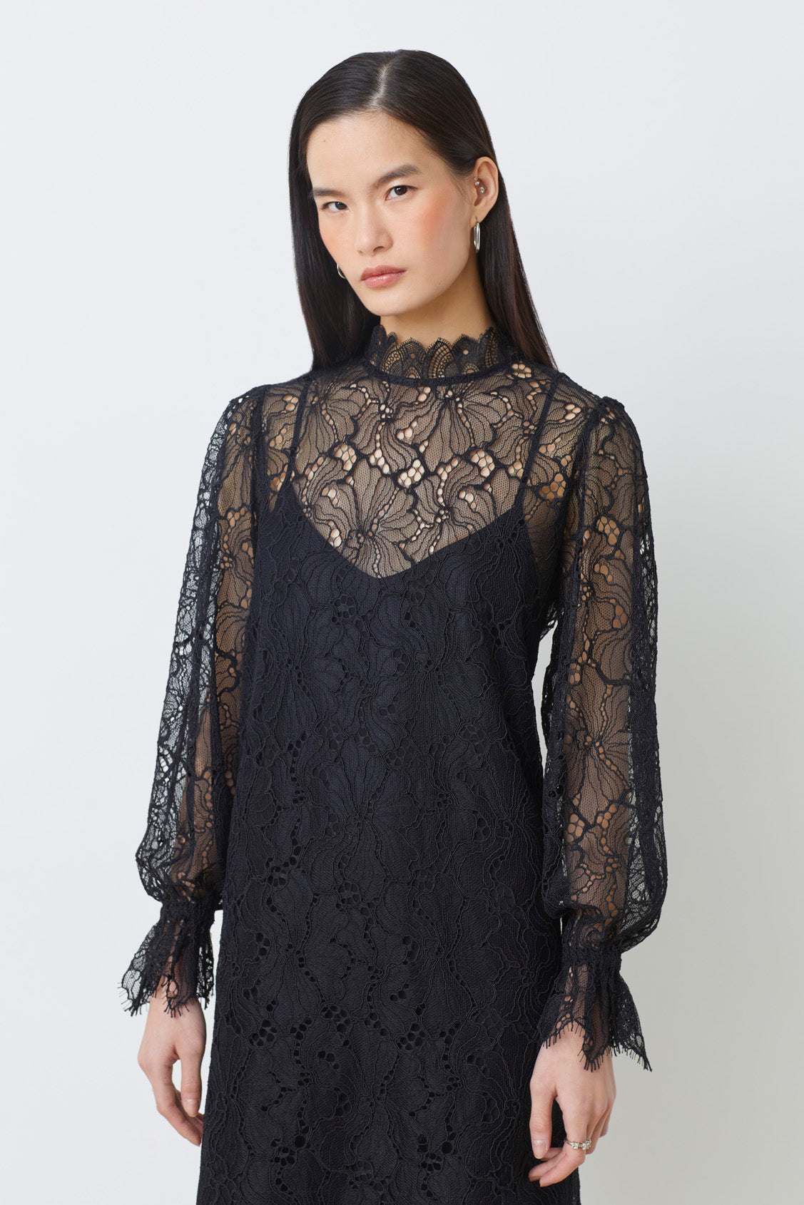 Dress Short Black Lace