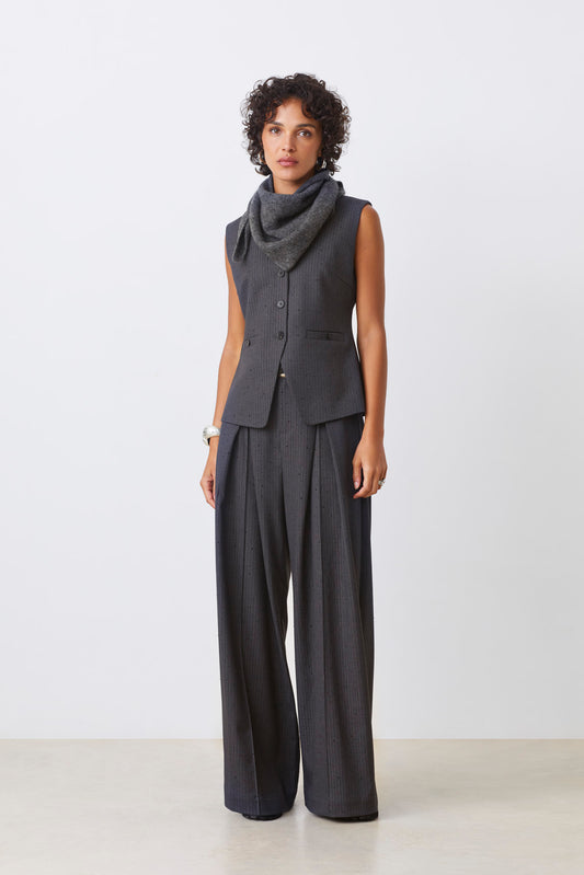 Vest Grey Pinstripe
