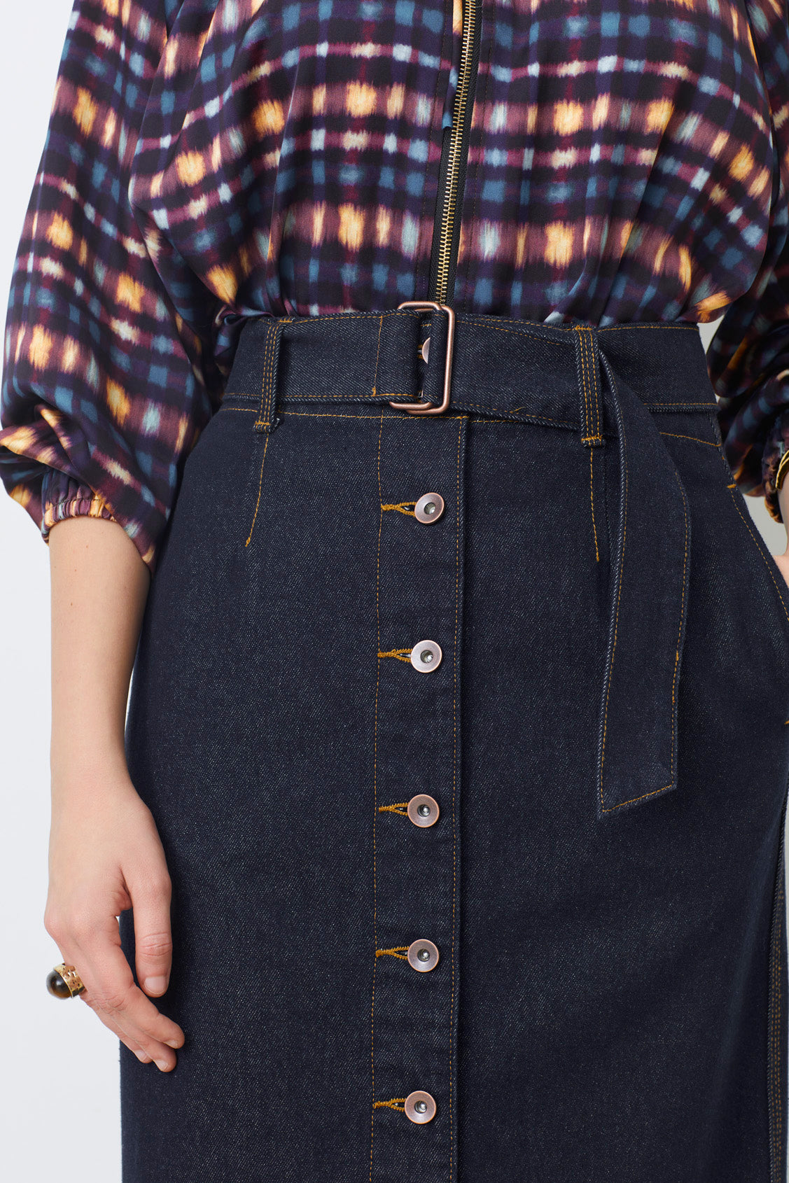 Midi Denim Skirt