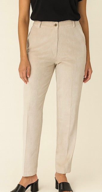 Cream Ribbed Pant