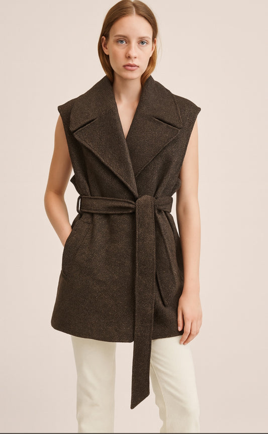 Long Vest Chocolate