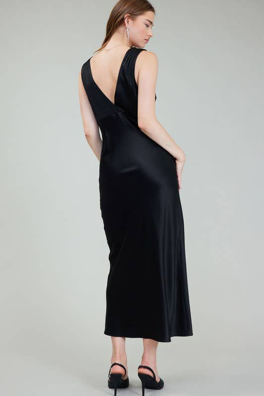 100% Silk Sweetheart Midi Dress